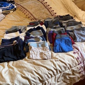 23 pairs men’s small Fruit of the Loom boxer briefs and two other medium pairs